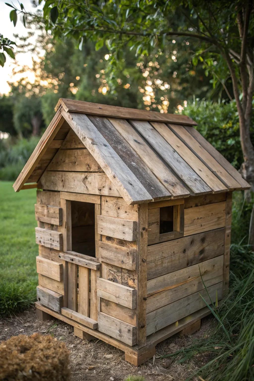 Transform salvaged pallets into a charming duck haven—where sustainability meets style.