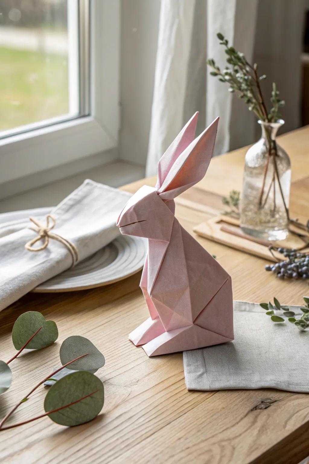 Add a charming and personalized touch to your Easter table with these delightful origami bunny place cards.