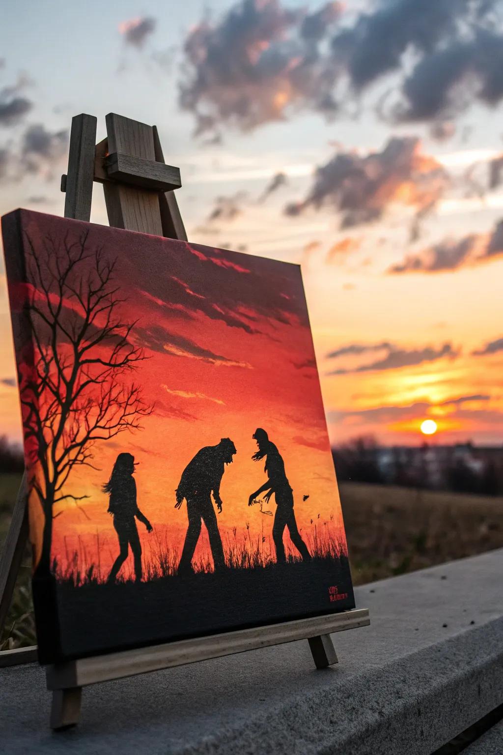 Capture the haunting beauty of silhouettes with a minimalist touch. 🎨🌄 #ScandiBohoArt