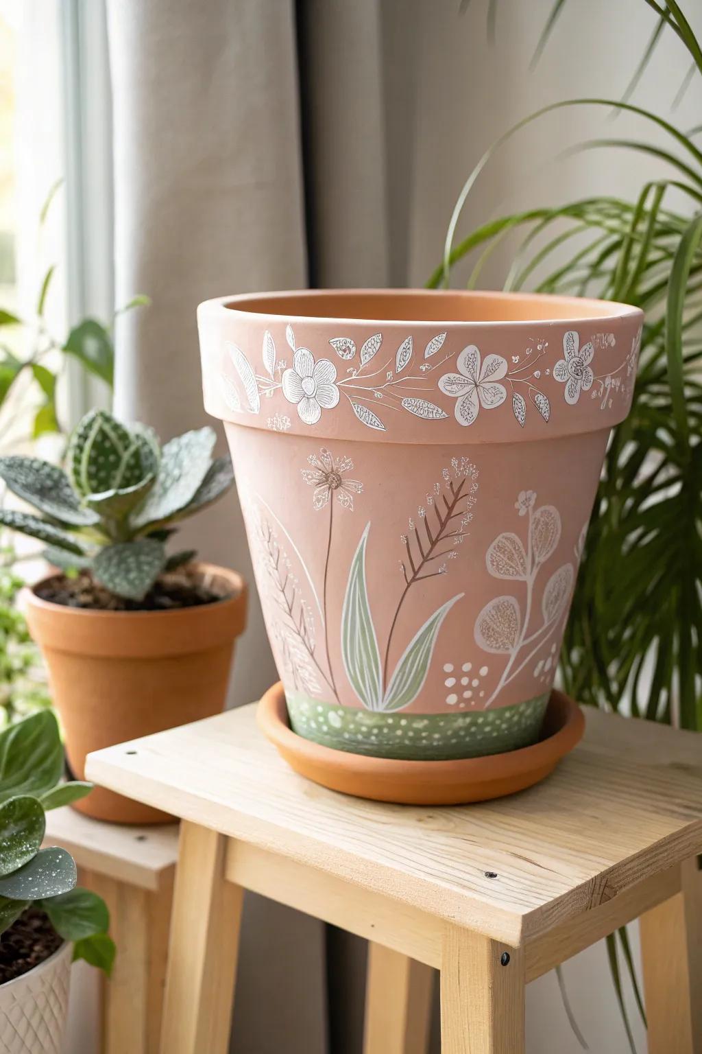 Add a touch of artistry to your garden with painted flower pots—where creativity meets nature.