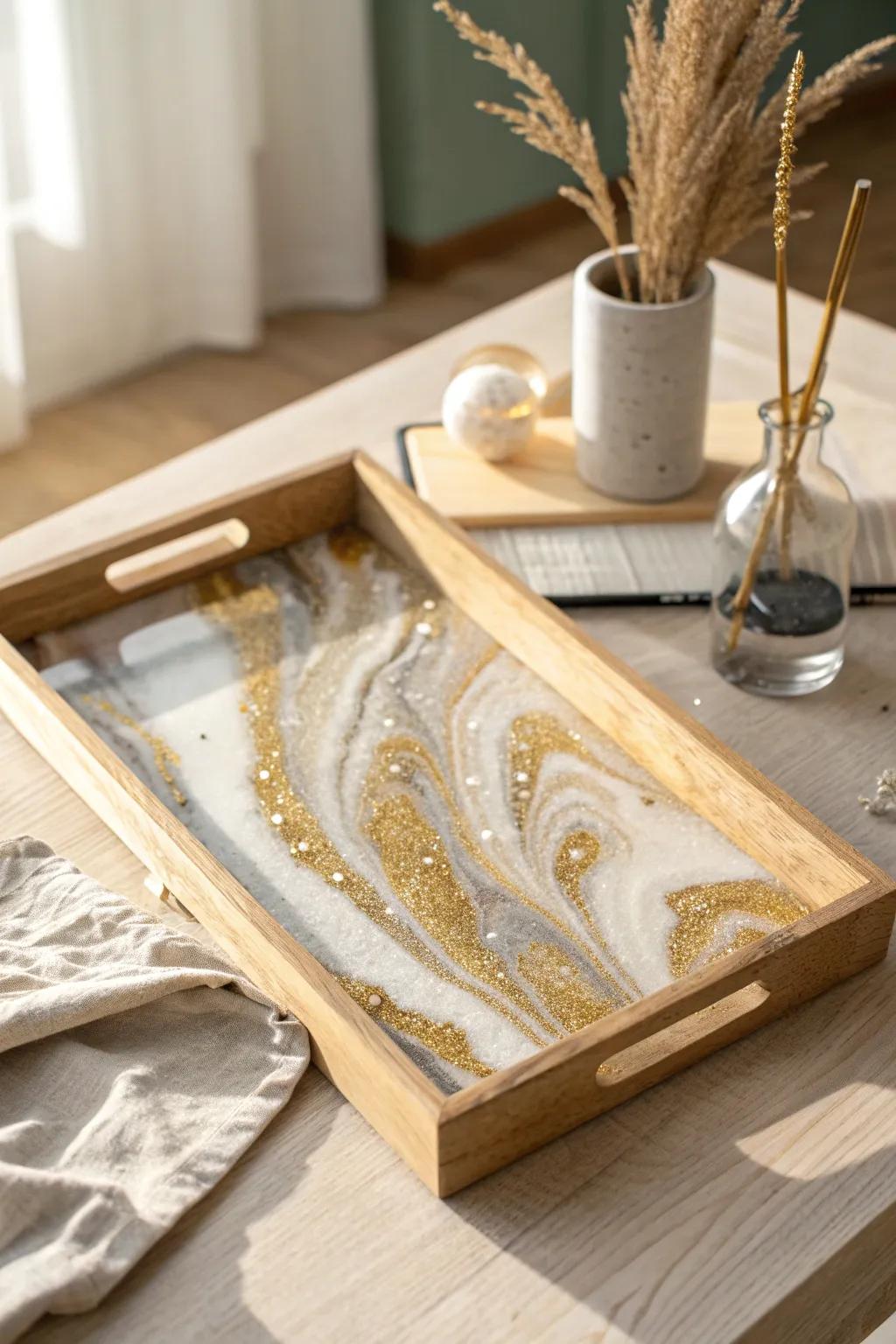 Transform your gathering with the elegance of epoxy artistry. ✨