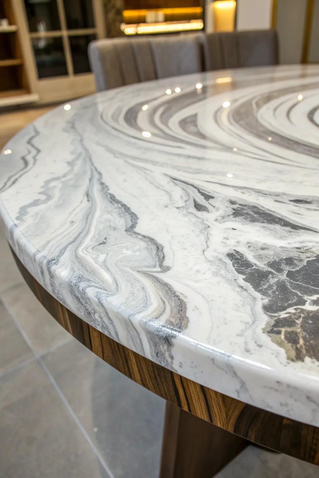 Elevate your space with the timeless elegance of a marble-inspired epoxy masterpiece.