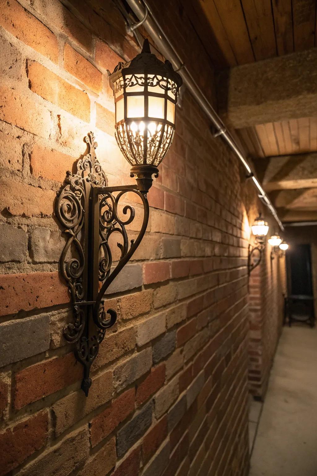 Illuminate your space with the charm of a handcrafted wall sconce, perfect for adding ambiance to any exposed ceiling basement.