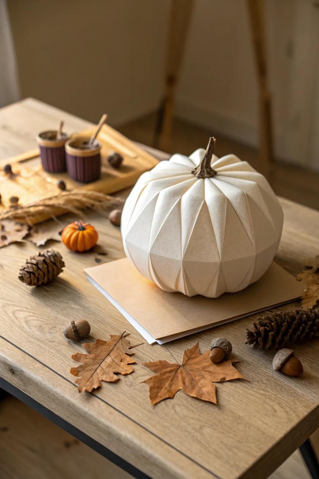 Embrace the beauty of simplicity with this charming paper pumpkin counting game.