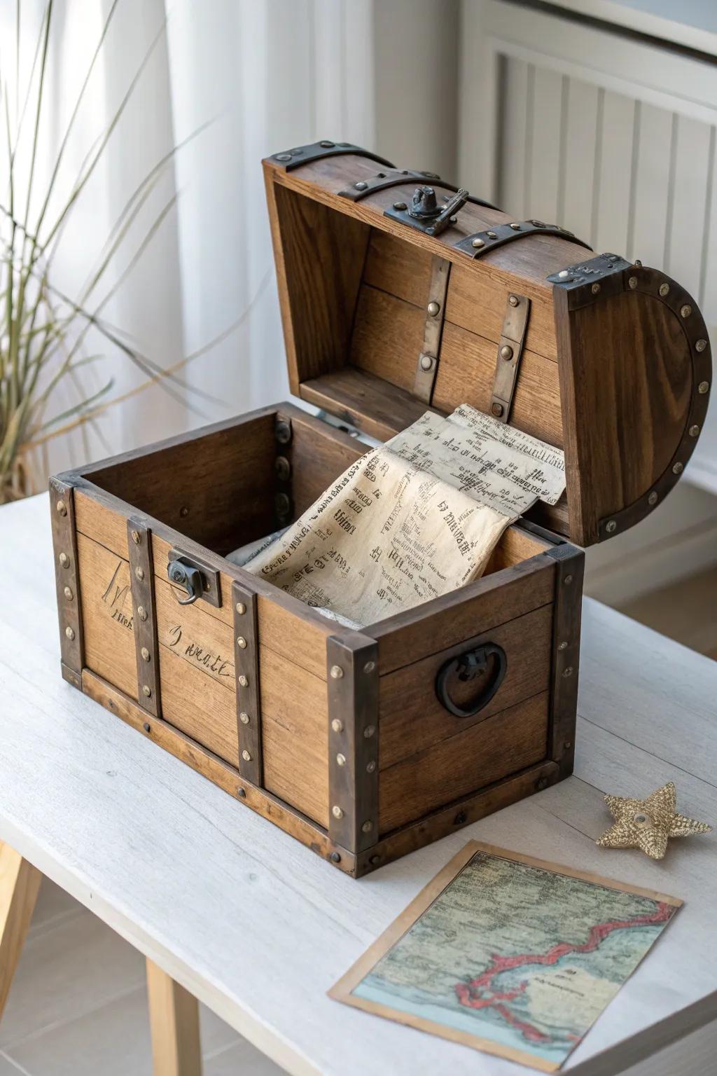 Unlock love with this charming pirate treasure chest for your Valentine's notes!