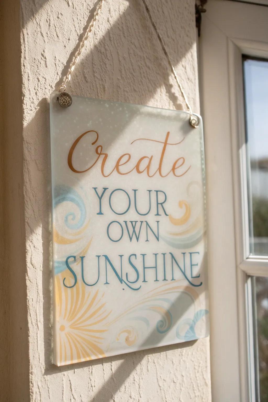 Add a touch of inspiration to your space with a handcrafted glass plaque. #MinimalistBeauty #ScandinavianStyle