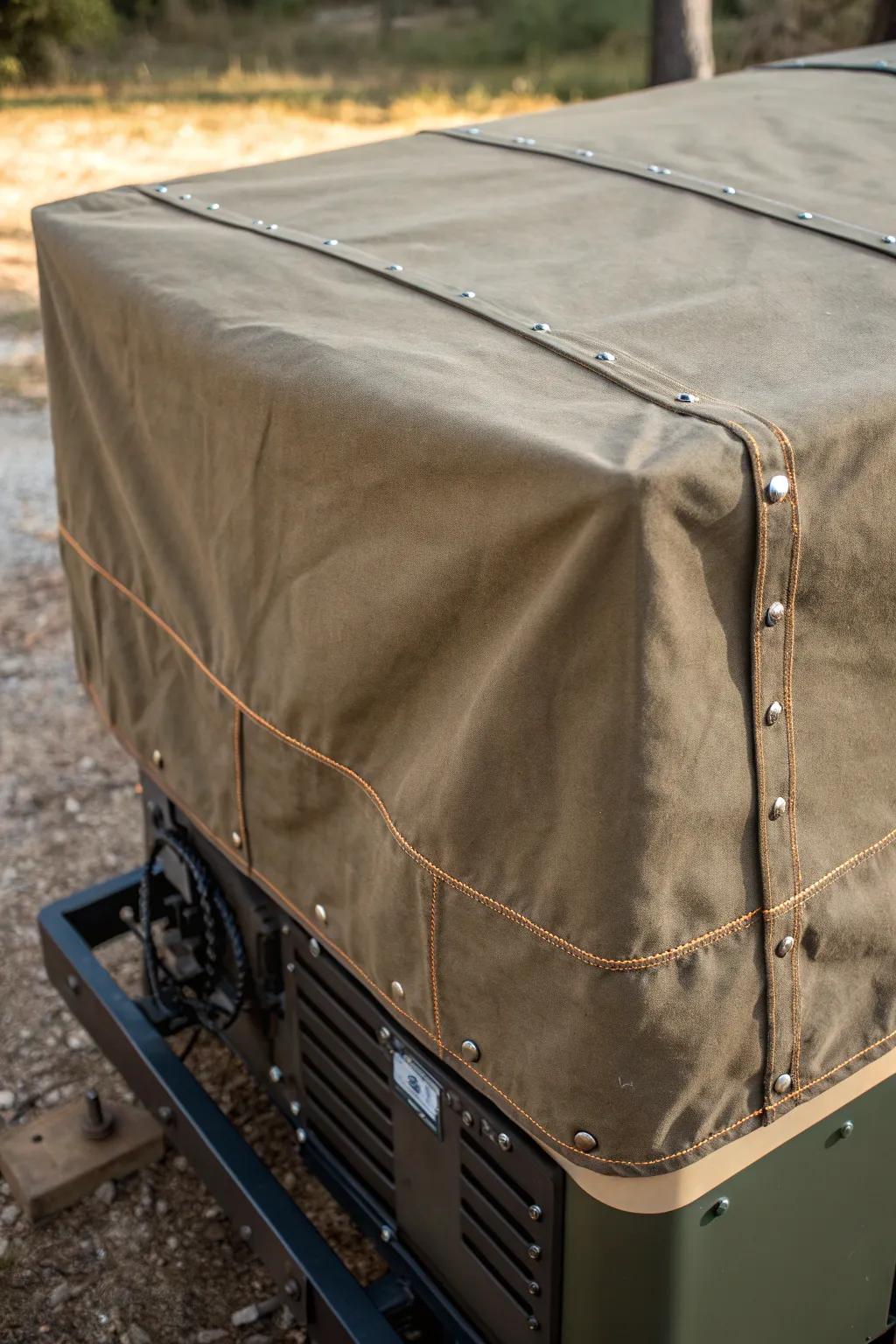Craft your own masterpiece: A bespoke canvas cover in action, blending durability with elegance.