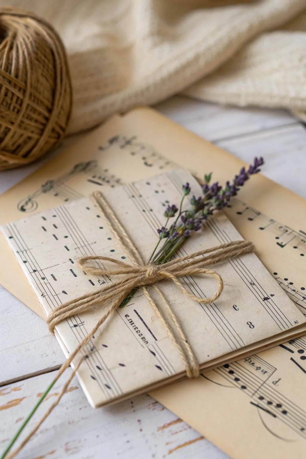 Embrace nostalgia with a beautifully wrapped gift card that sings with vintage charm.