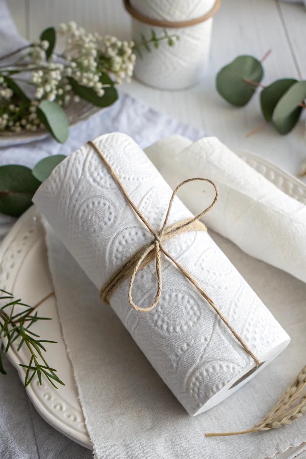 Transform ordinary into extraordinary: a charming gift wrap idea that blends simplicity with elegance.