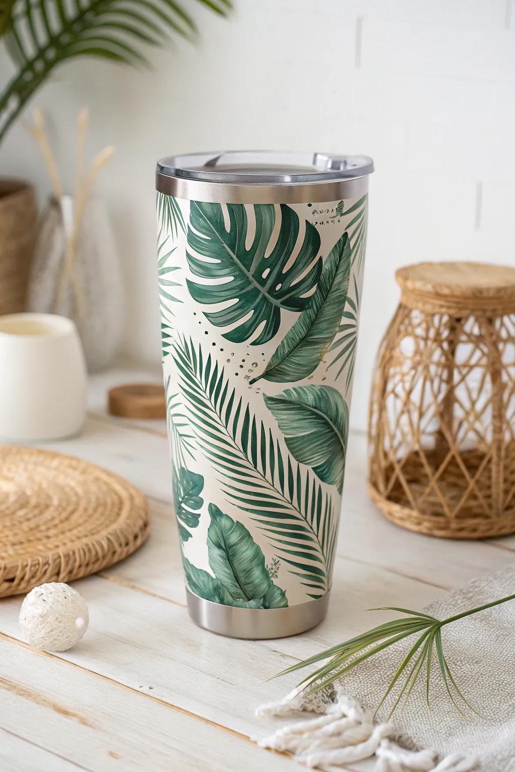 Sip into paradise with this tropical tumbler—your perfect escape to endless summer vibes.