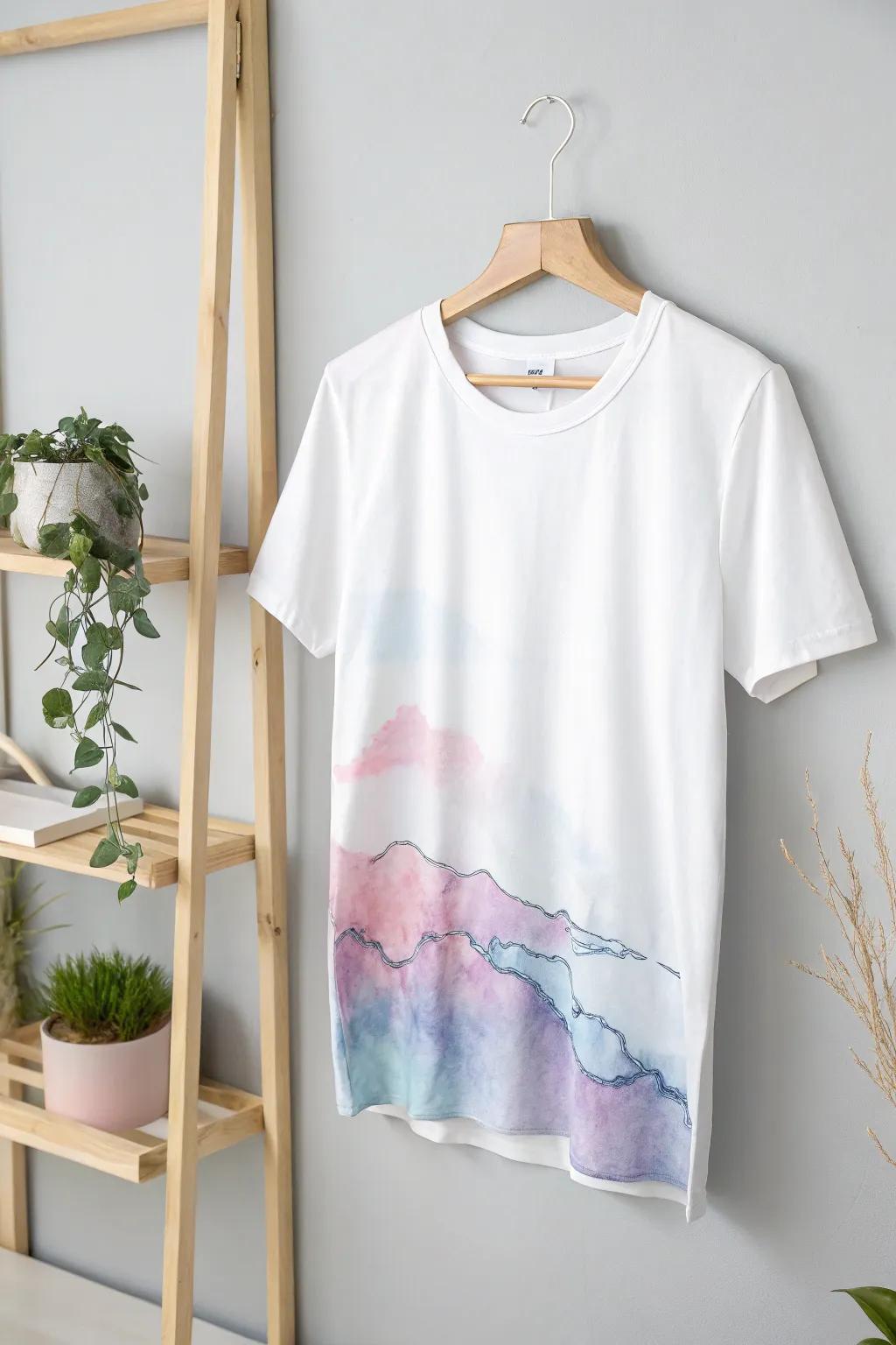 Embrace elegance with watercolor artistry on your graduation tee.