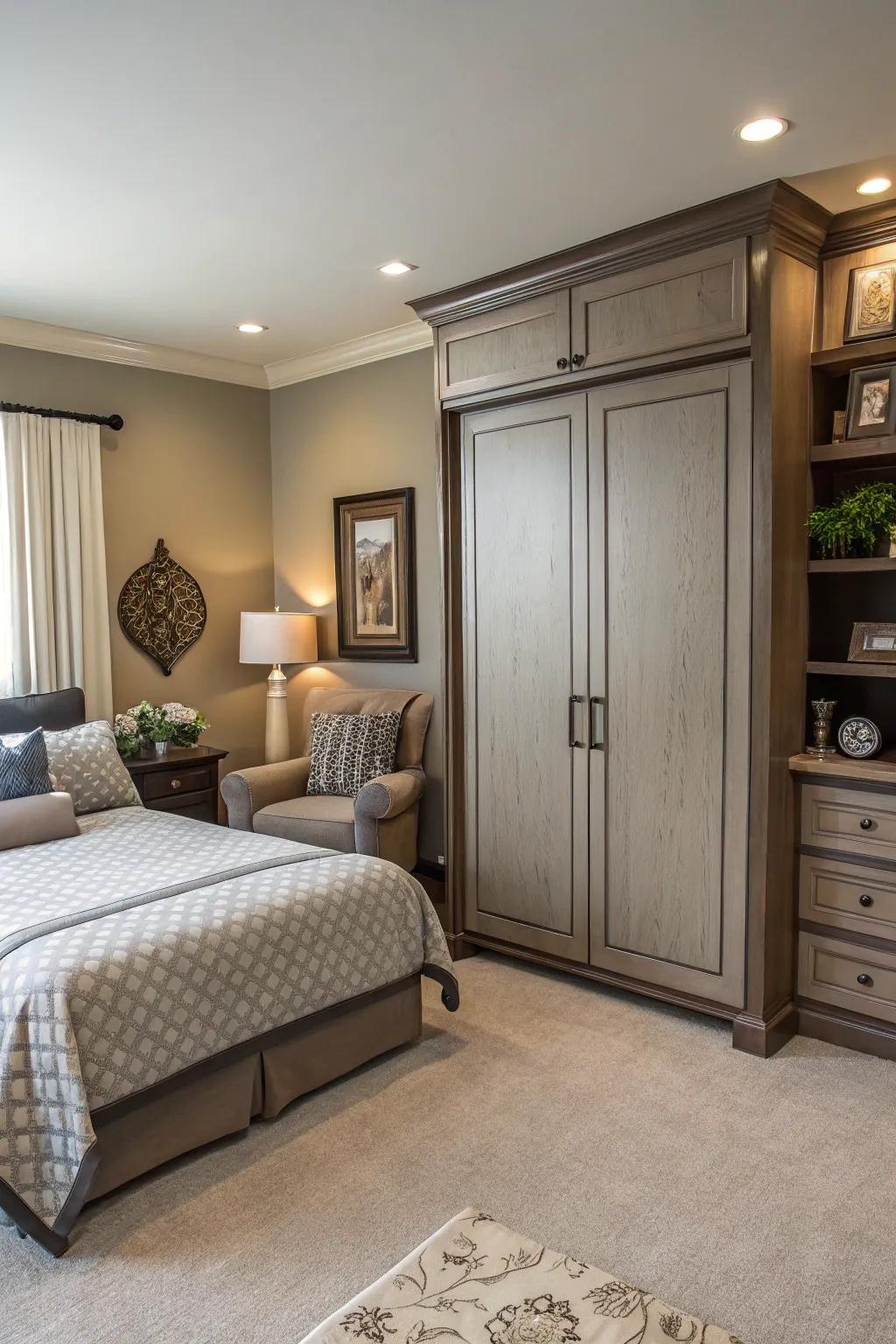 Wardrobe-style Murphy bed for discreet sleeping