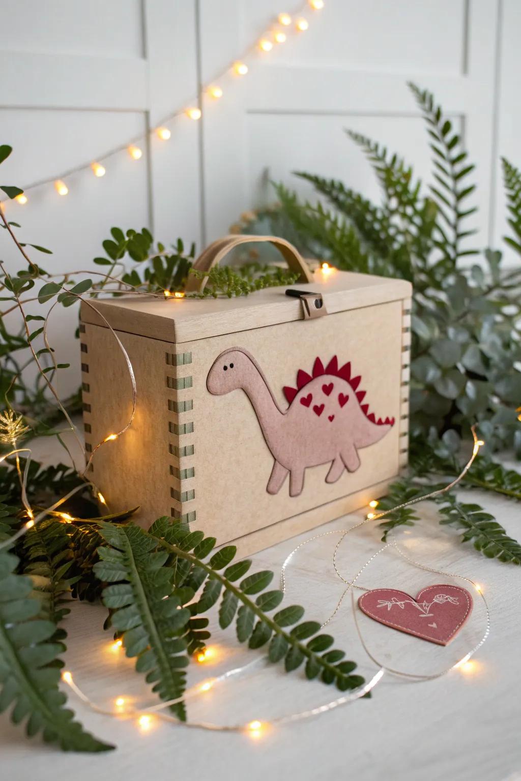 Bring a touch of Jurassic magic to your Valentine's with this enchanting DIY dinosaur box.
