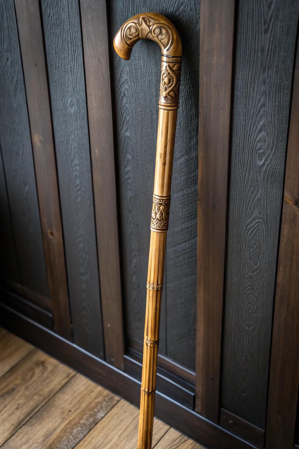Discover the enduring elegance of a handcrafted bamboo walking stick, a testament to timeless craftsmanship.