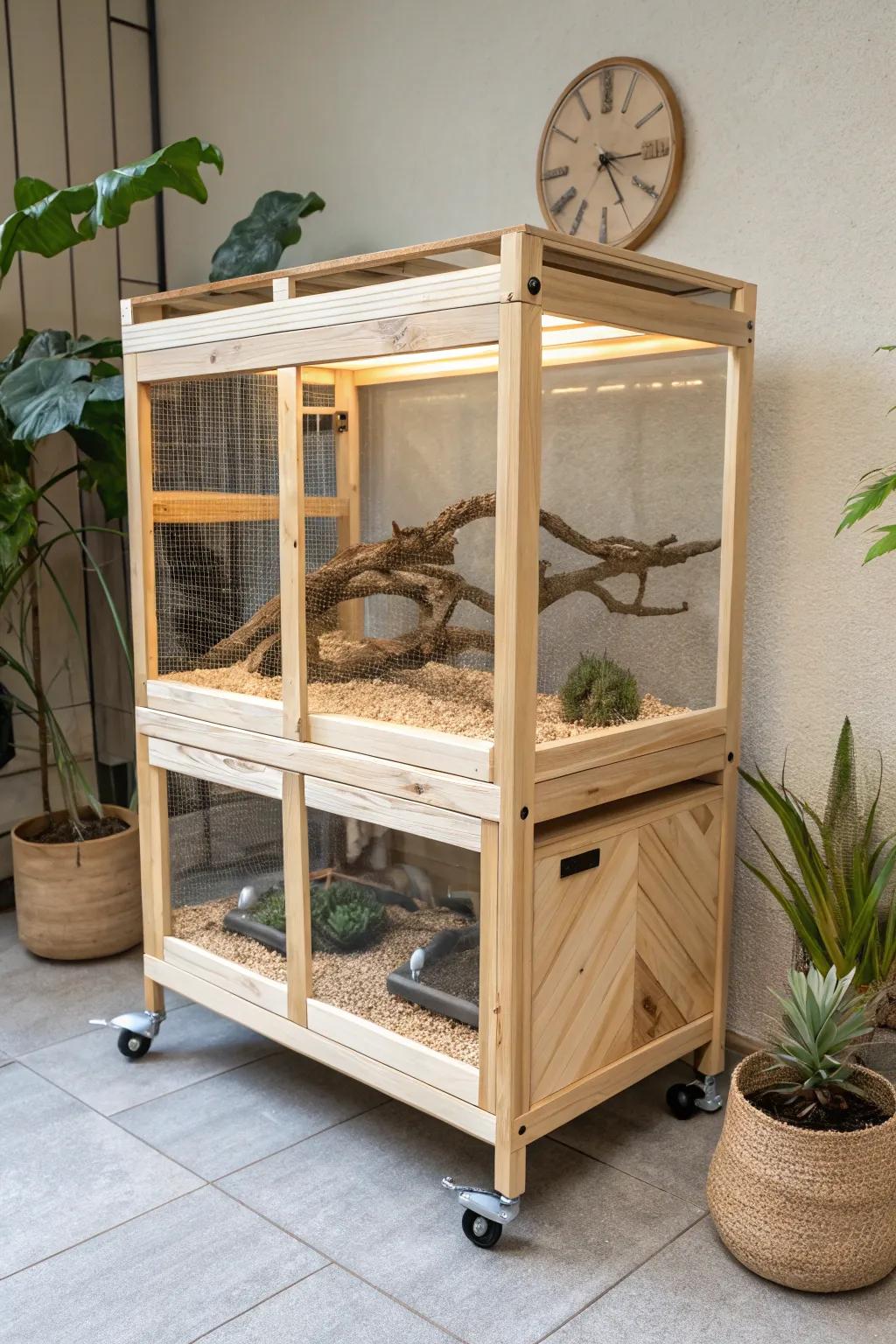 Effortless Elegance: Move your iguana's sanctuary with ease and style. #MinimalistLiving #ScandiBoho