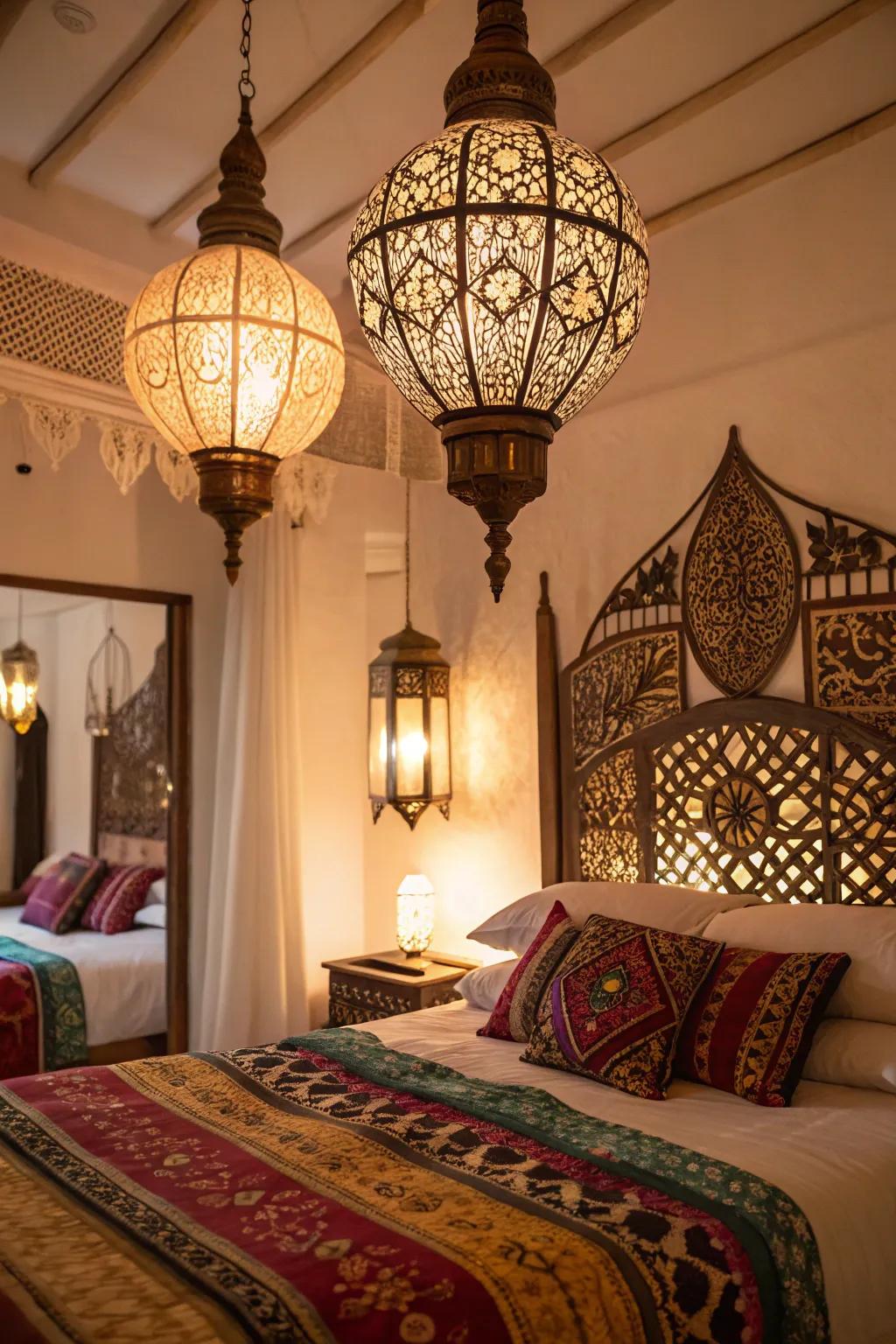Intricate light fixtures become a room's centerpiece.