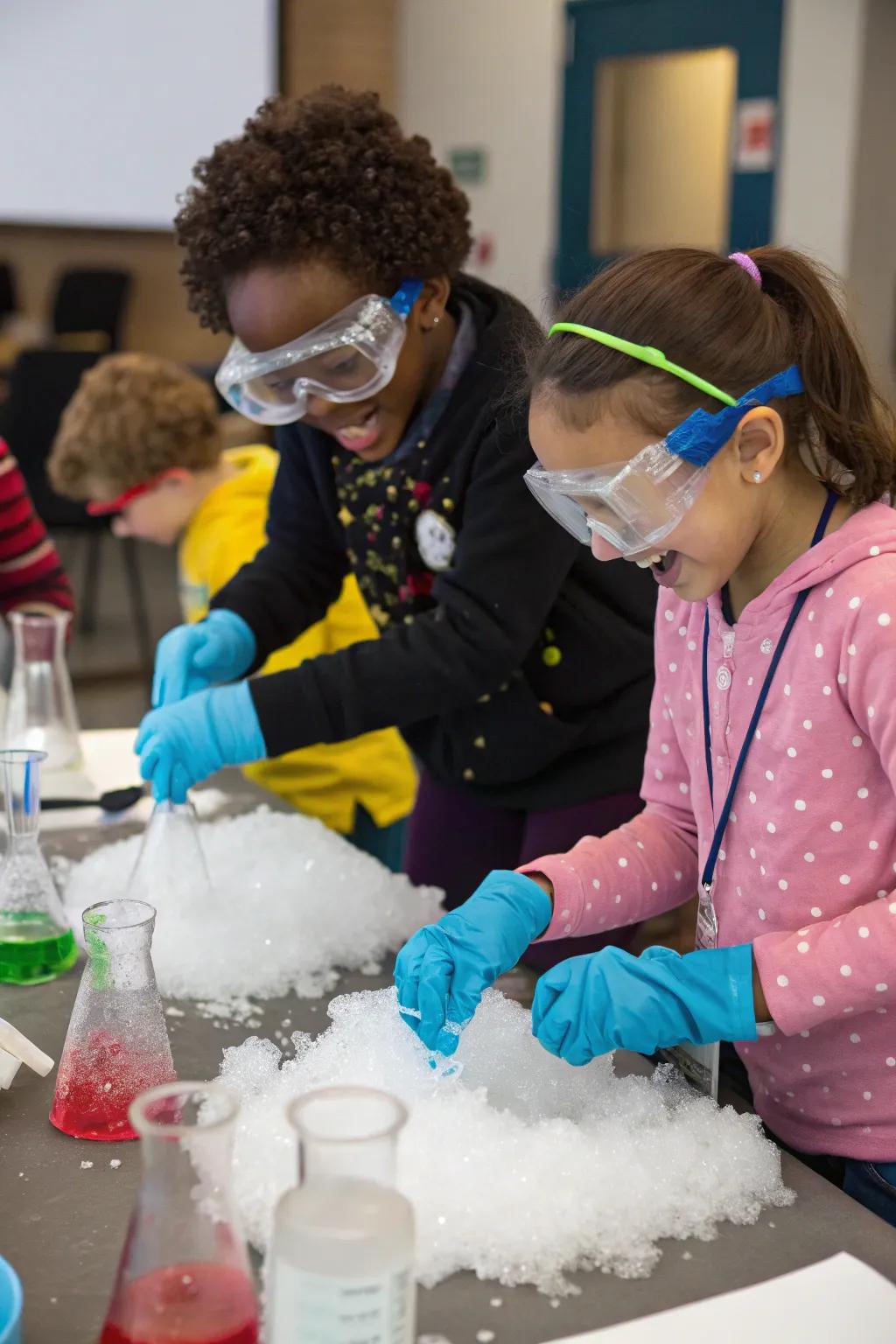 Kids exploring science with engaging indoor experiments.