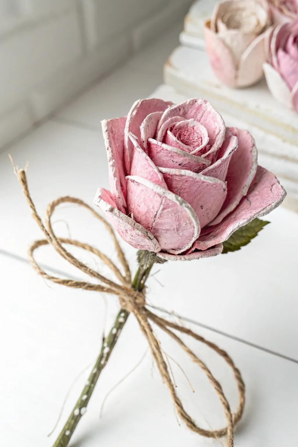 Eco-friendly elegance: Transform egg cartons into stunning rose bouquets for Mother's Day.