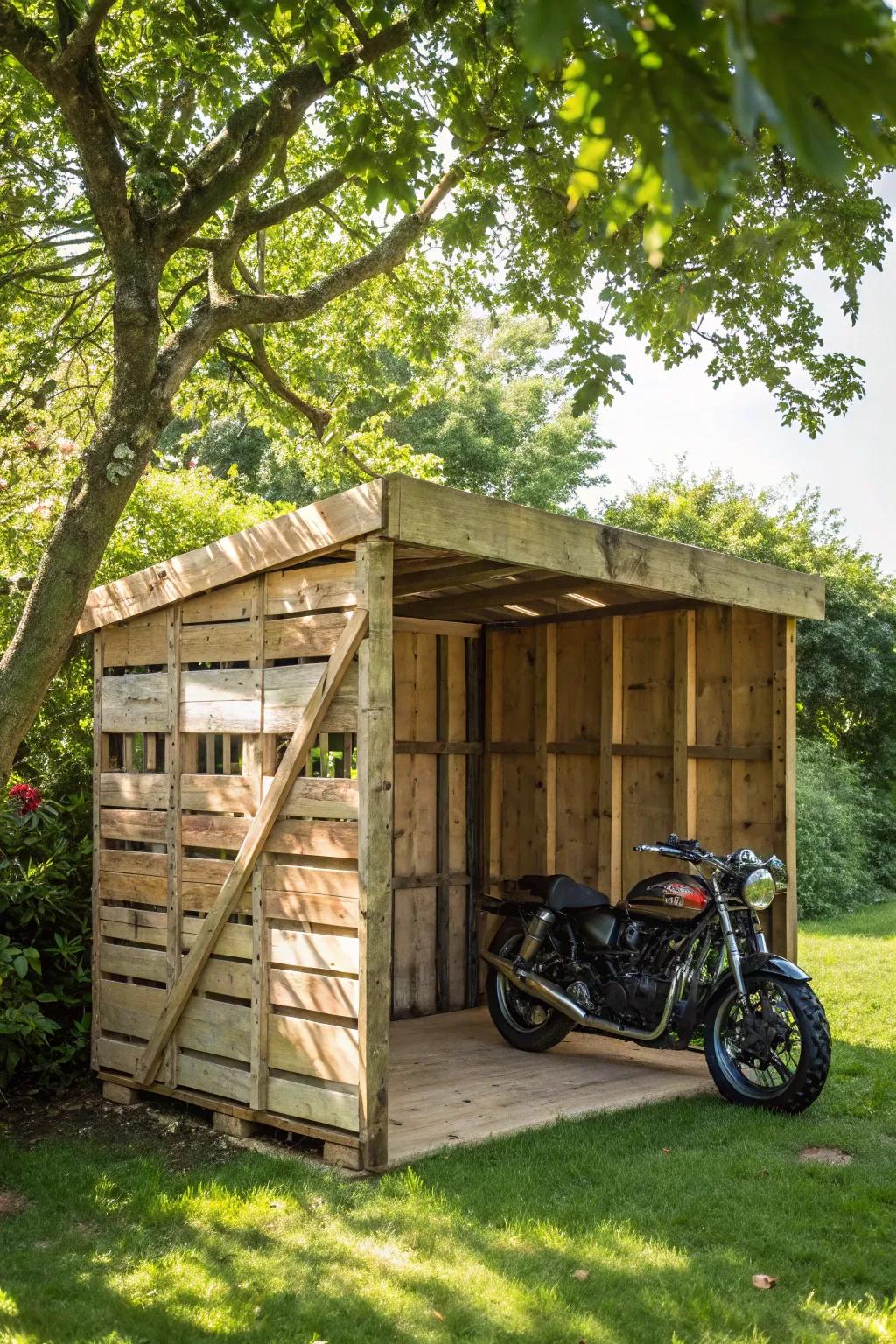 Build a stylish motorcycle shed on a budget with reclaimed wood and pallets. Craftsmanship meets cost-effectiveness.