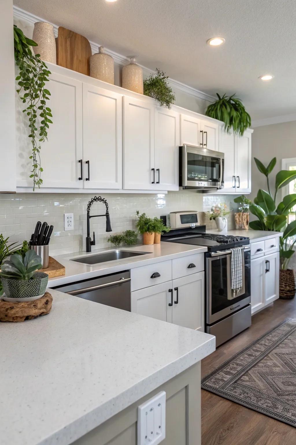 A kitchen designed for ease of maintenance, with durable and stylish surfaces.