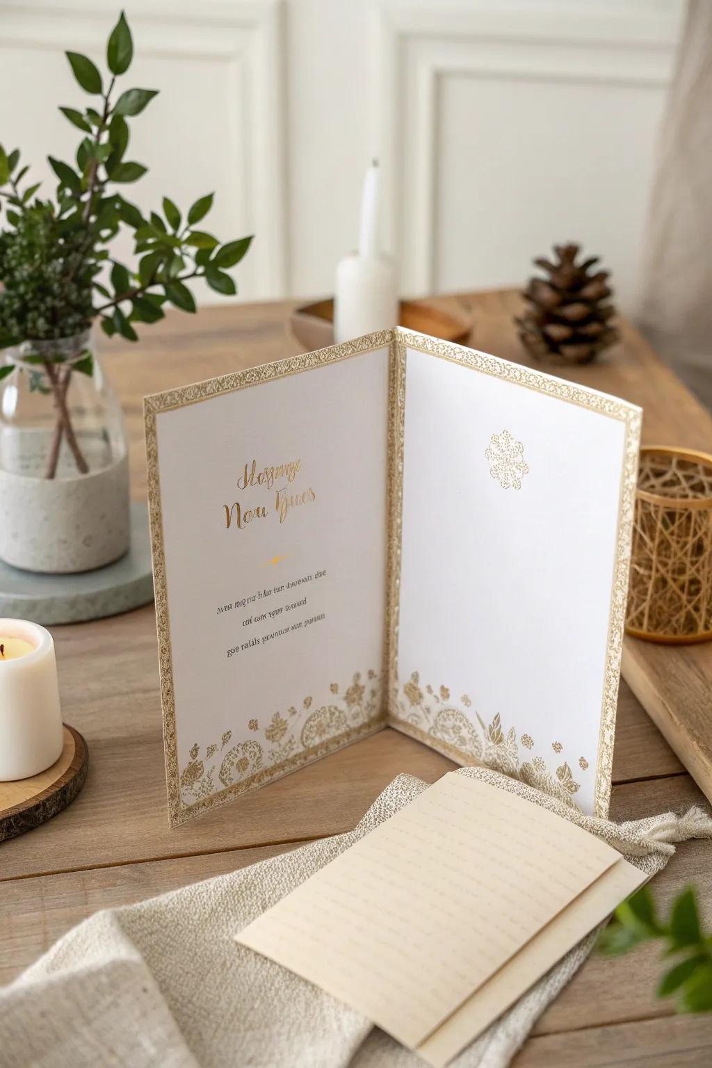 Craft your heartfelt wishes on a canvas of minimal elegance. 🍃✨ #NewYearCard #ScandinavianStyle
