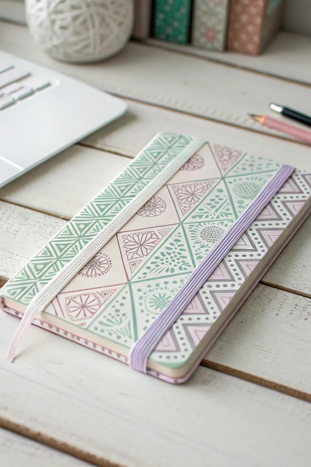 Transform your notebook into a work of art with the simple elegance of washi tape designs. ✨📓 #ScandinavianStyle #BohoChic
