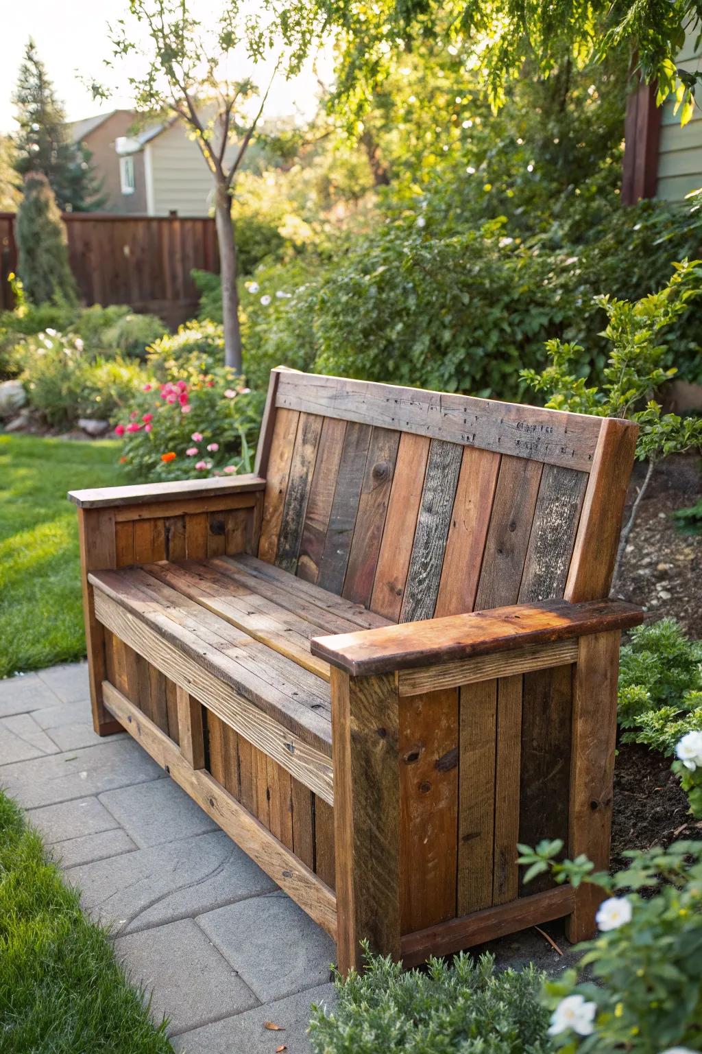 Crafted from history, this bench is your perfect morning retreat.