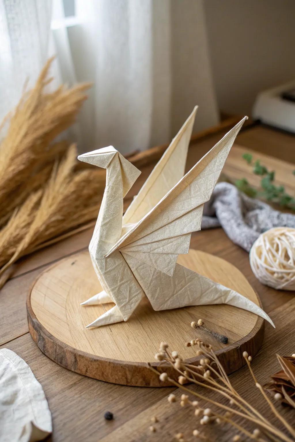 Unleash the fantasy with this beautifully crafted origami dragon claw—a perfect blend of art and mystique for your minimalist decor.