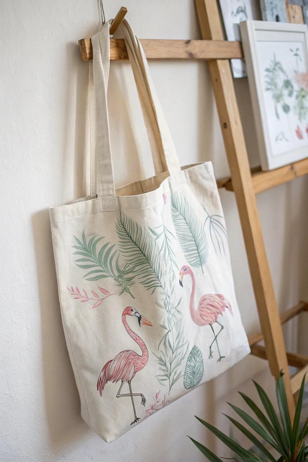 Transform your tote into a chic statement piece with hand-painted designs. Embrace simplicity and natural beauty with a personal touch.