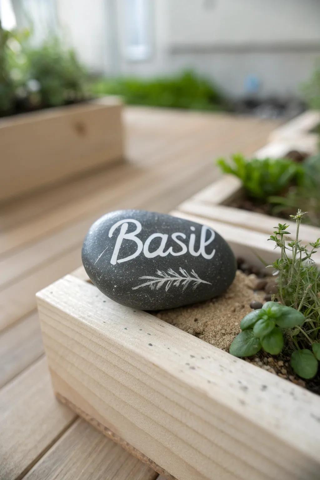 Elevate your garden's elegance with handcrafted rock markers.