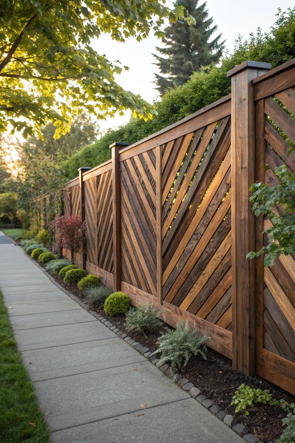 Transform your outdoor space with a stunning zigzag pallet fence, where craftsmanship meets creativity.