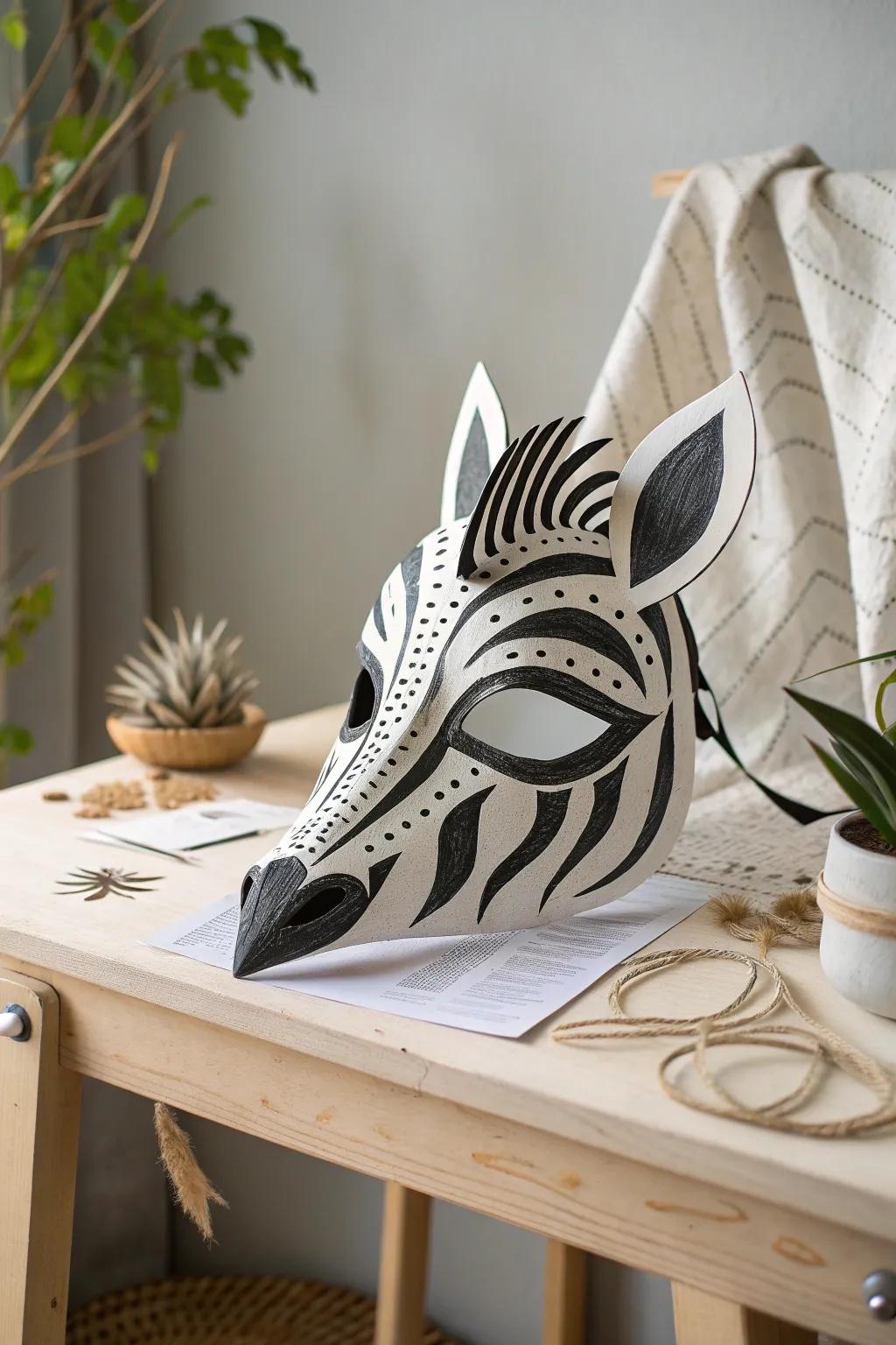 Embrace your wild side with handcrafted paper masks that add playful elegance to any gathering.