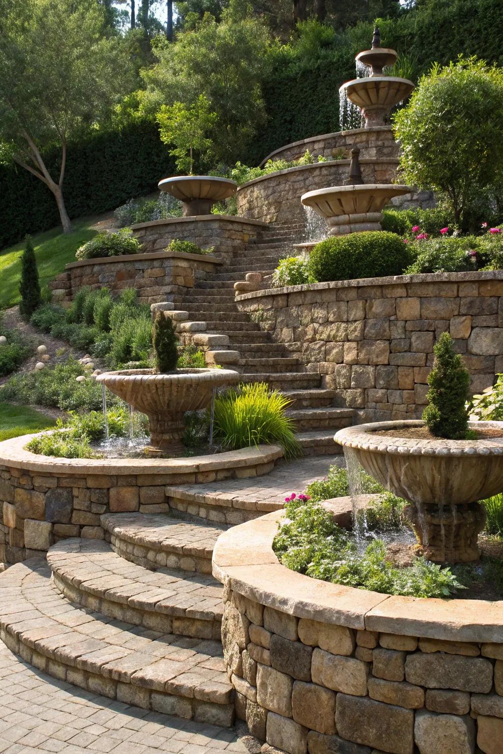 Transform your garden into a masterpiece with expertly crafted stone terraces.