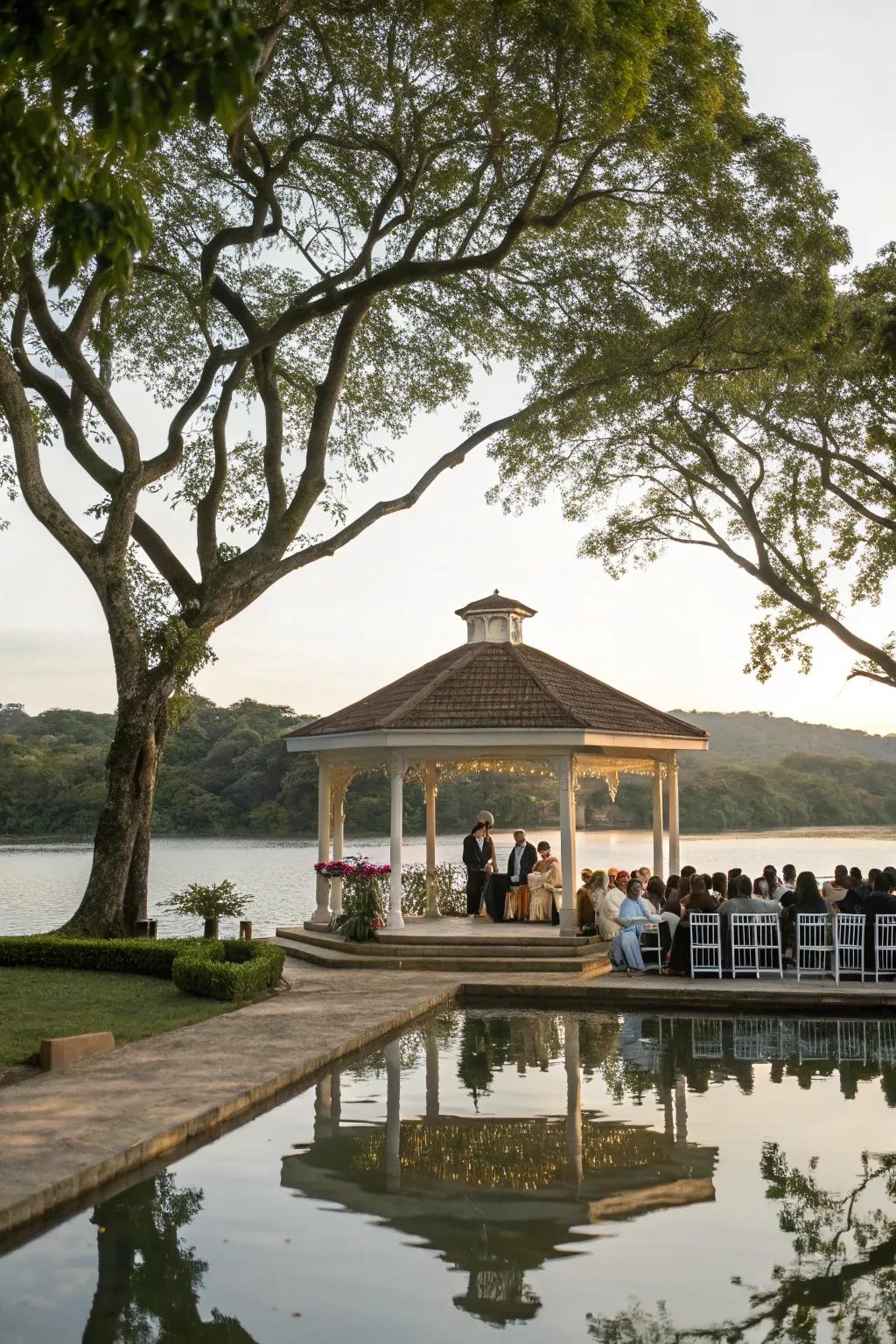 Natural surroundings provide a breathtaking backdrop for the ceremony.