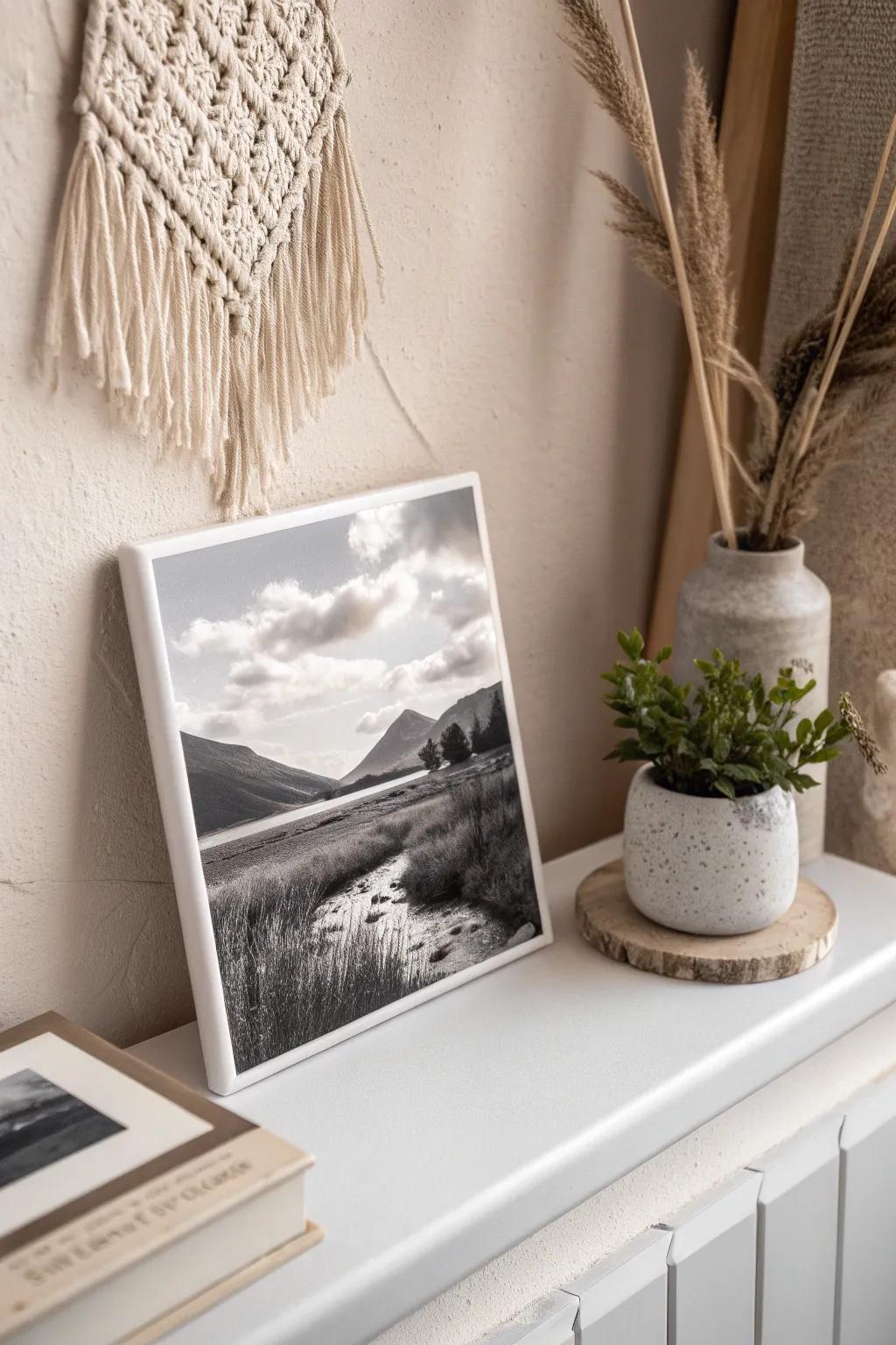 Transform your space with the elegance of photo tiles, perfect for a flexible and stylish home decor.