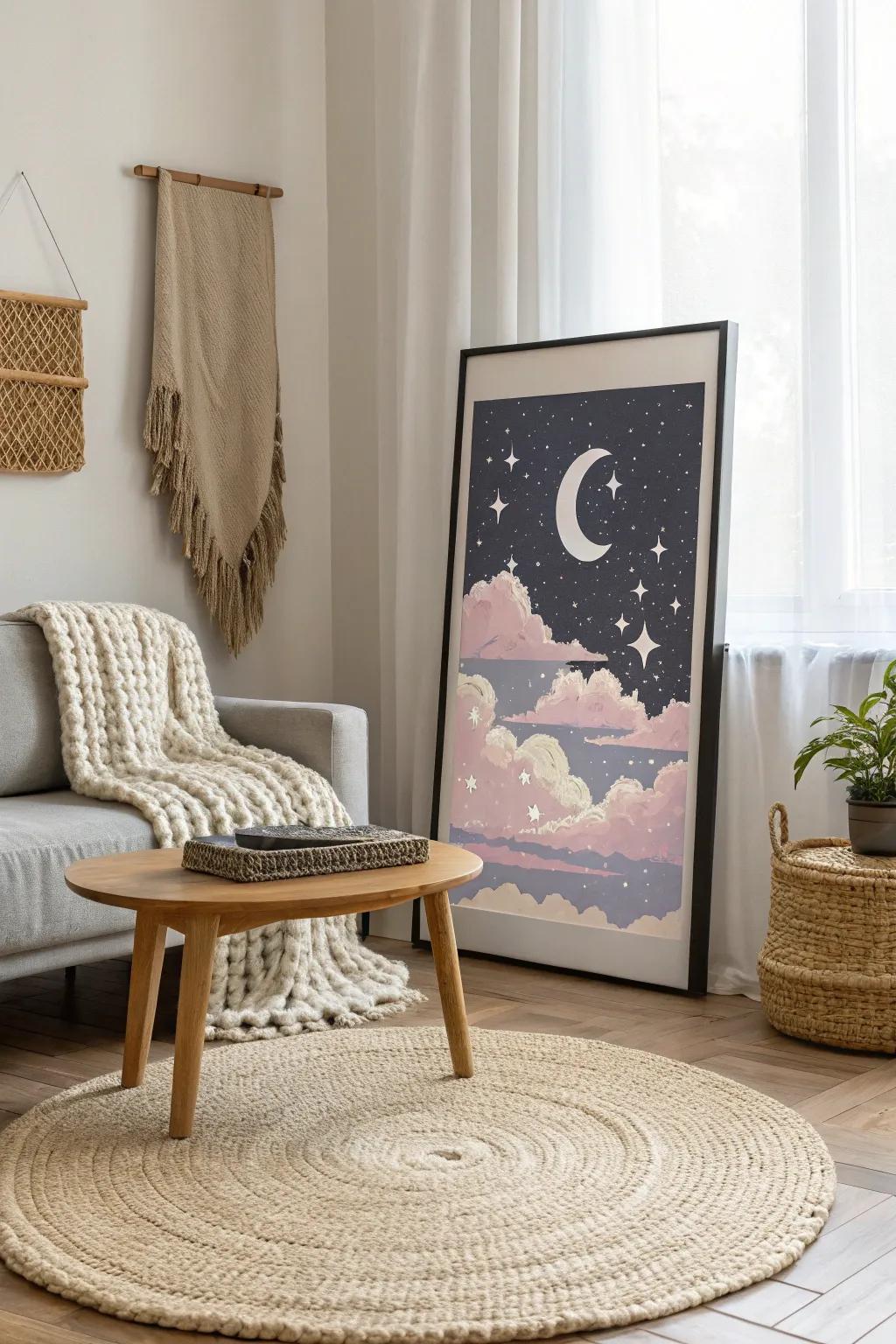 Dreamy Pixel Skies: Add a touch of whimsy to your space with pixelated night skies.