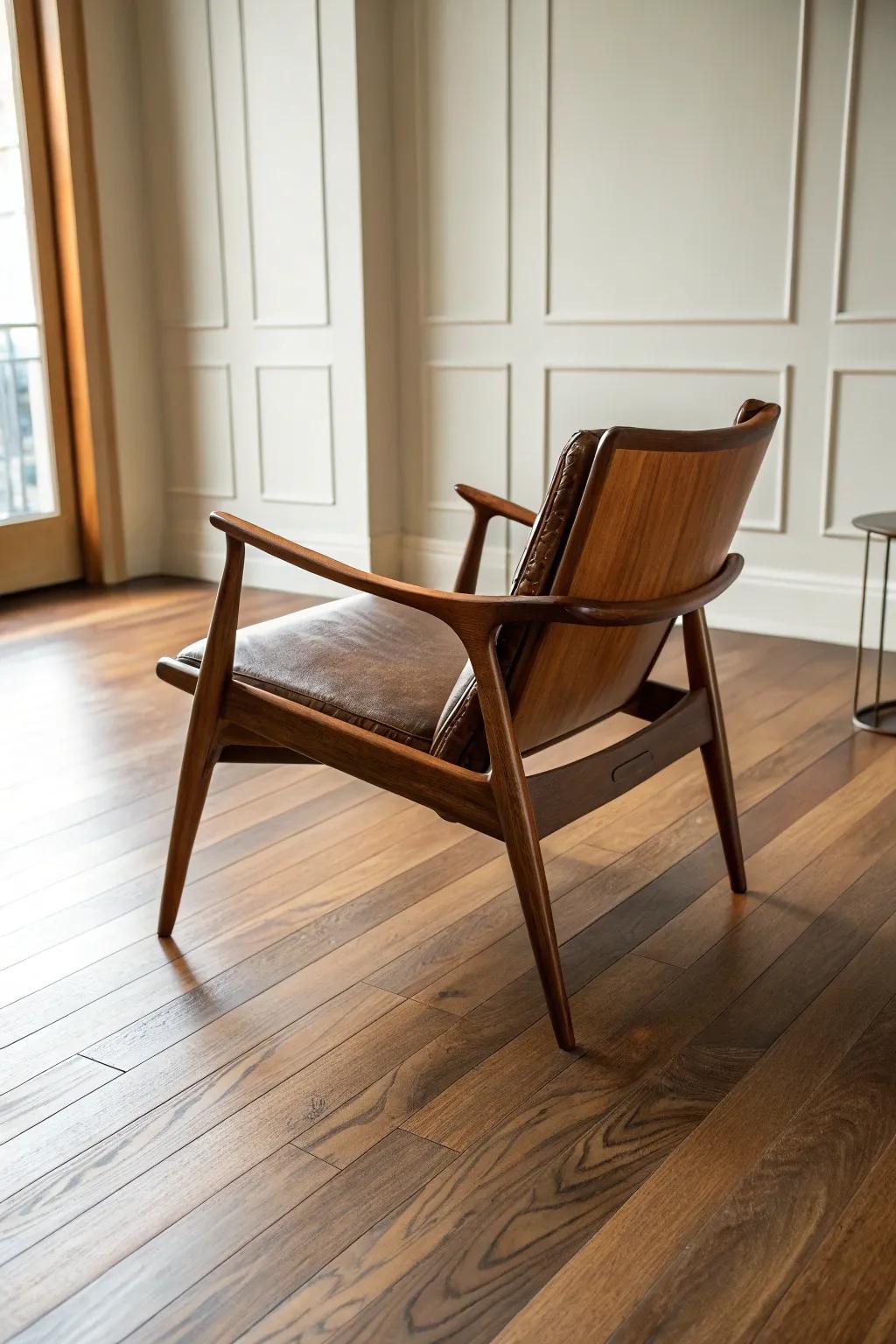 Elevate your space: Let plywood flooring be the understated canvas for your crafted furniture.