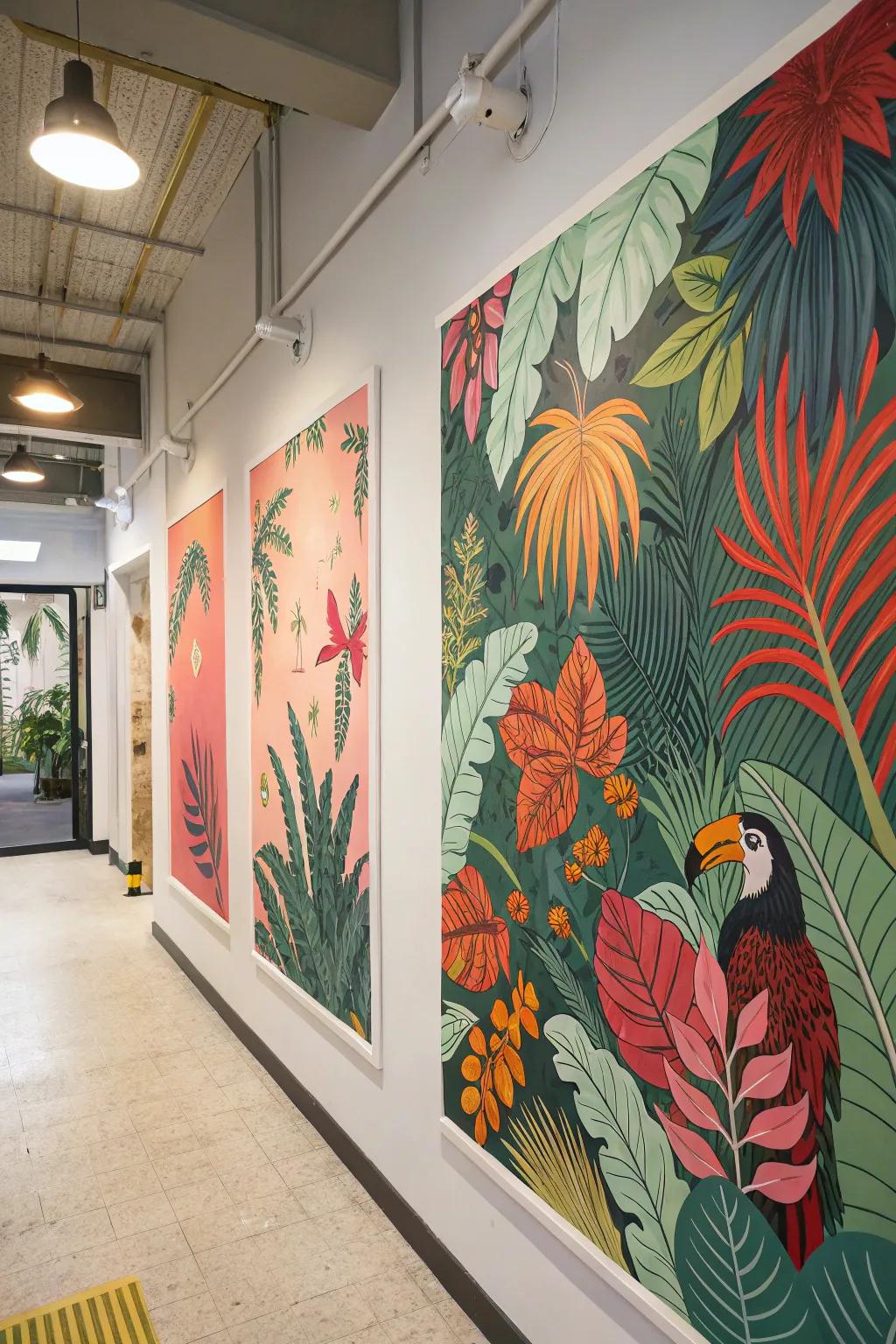 Tropical prints bring the vibrant island spirit indoors.