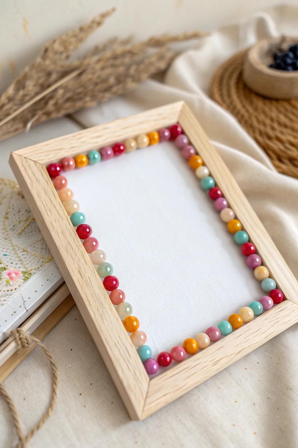 Add a splash of color and charm to your memories with a beautifully beaded picture frame.