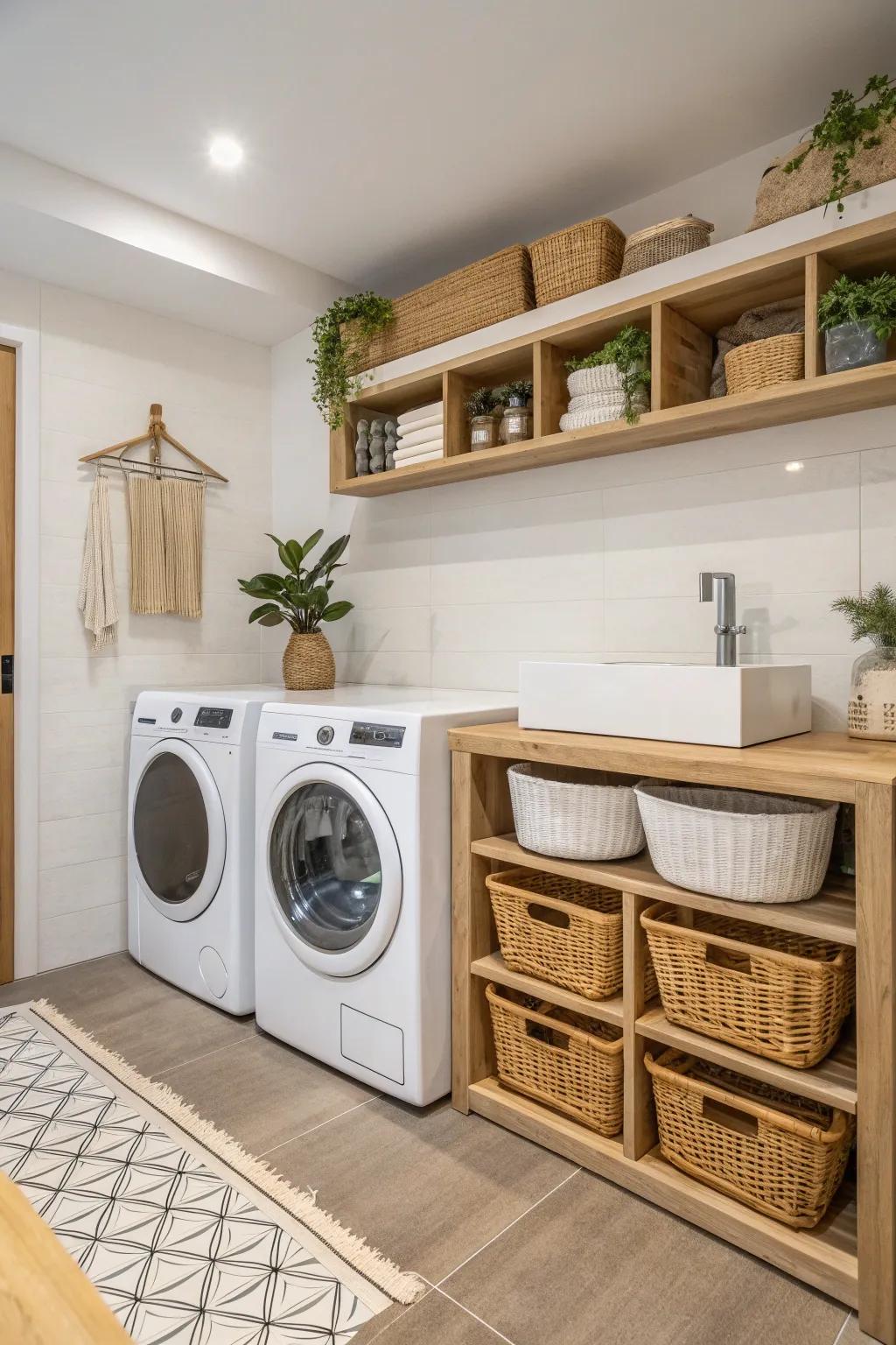 Elevate your laundry game with smart storage solutions that marry function with style. 🌿✨