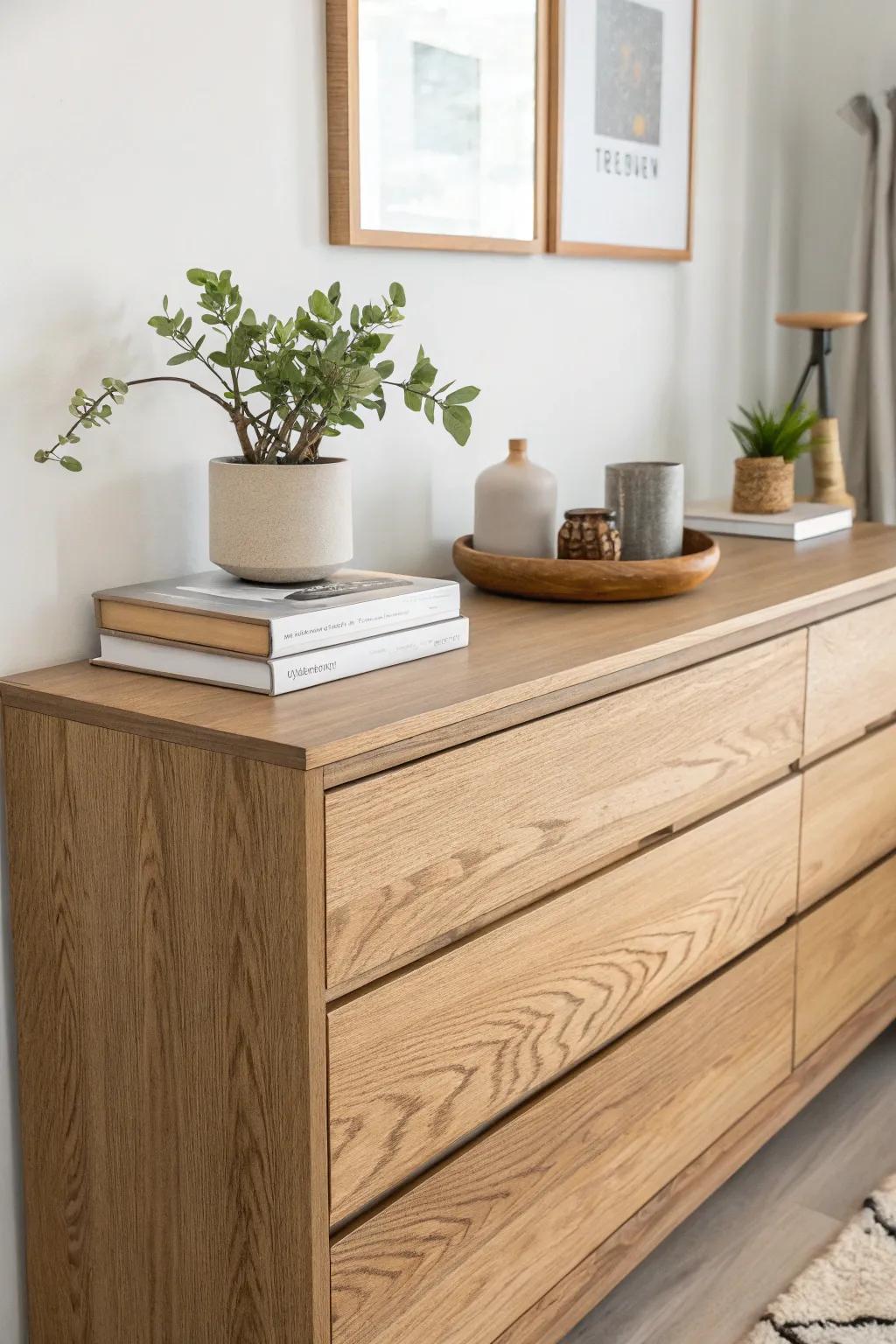 Transform your space with a stunning floating shelf from a repurposed dresser top—where elegance meets simplicity.