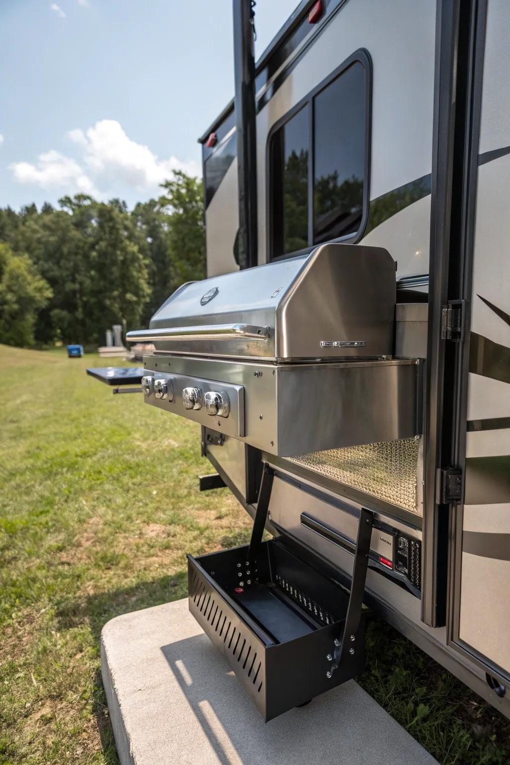 Elevate your outdoor cooking experience with a custom swing-out grill mount—where craftsmanship meets versatility.
