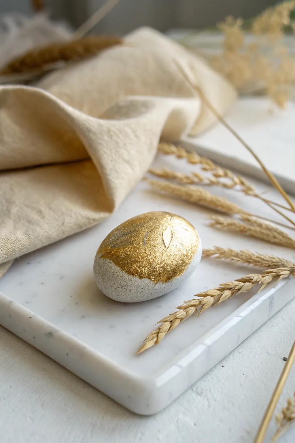 Transform ordinary stones into golden treasures—add a sprinkle of magic to your decor!