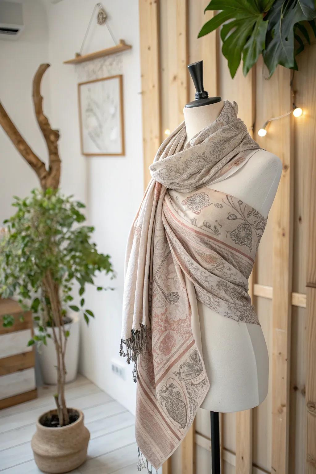 Discover the effortless elegance of the asymmetric wrap scarf top, where comfort meets style in minimalist boho charm.