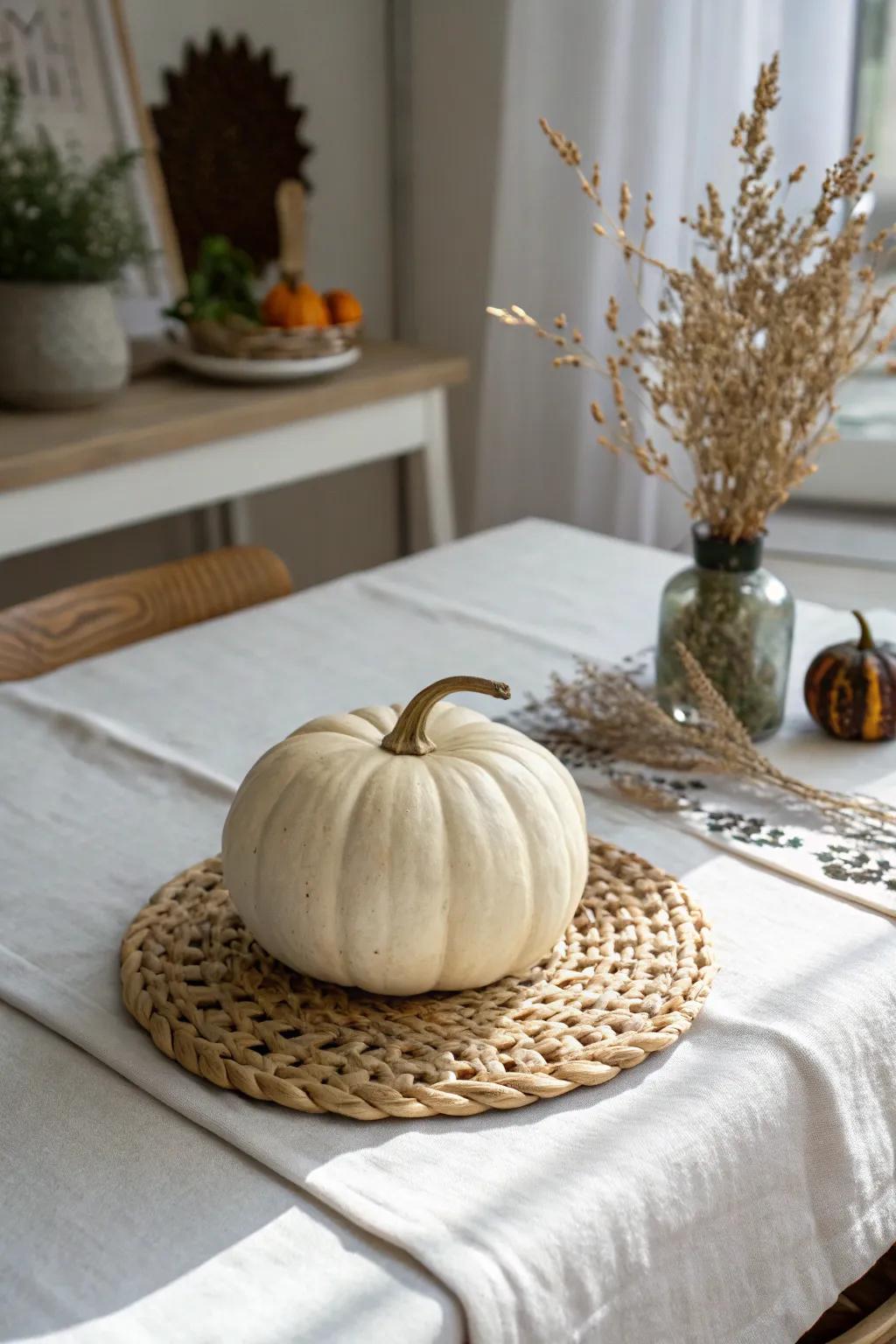 Bring a touch of nature's eerie elegance into your home with this intricately carved twisted tree pumpkin. 🌿🎃 #MinimalistHalloween #ScandiBohoDecor