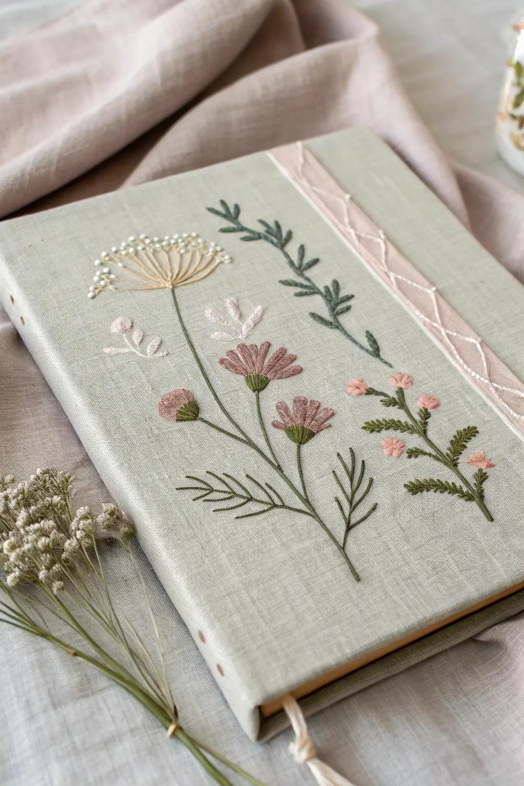 Add a personal touch to your scrapbook with beautiful embroidery accents.
