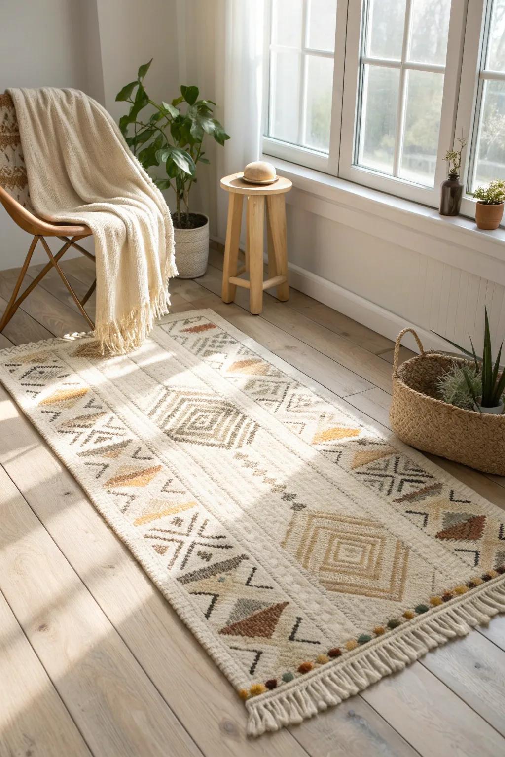 Add warmth and personality to your space with a handcrafted rug that embodies Scandinavian simplicity and Boho charm.