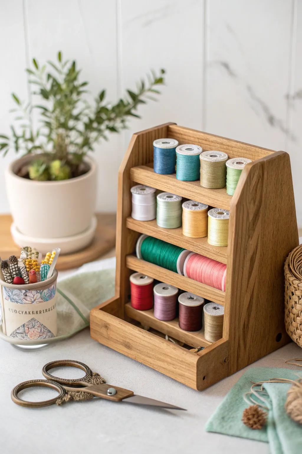 Transform your sewing space with creativity and simplicity: repurpose what you have for an elegant, budget-friendly solution.