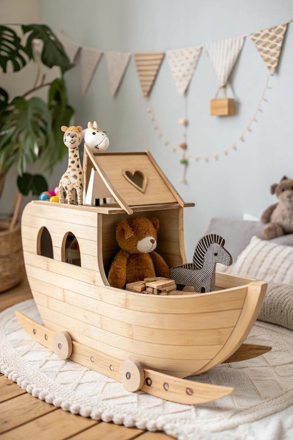 Embrace simplicity and hope with this charming Noah's Ark float, a perfect blend of Scandinavian elegance and Boho charm.
