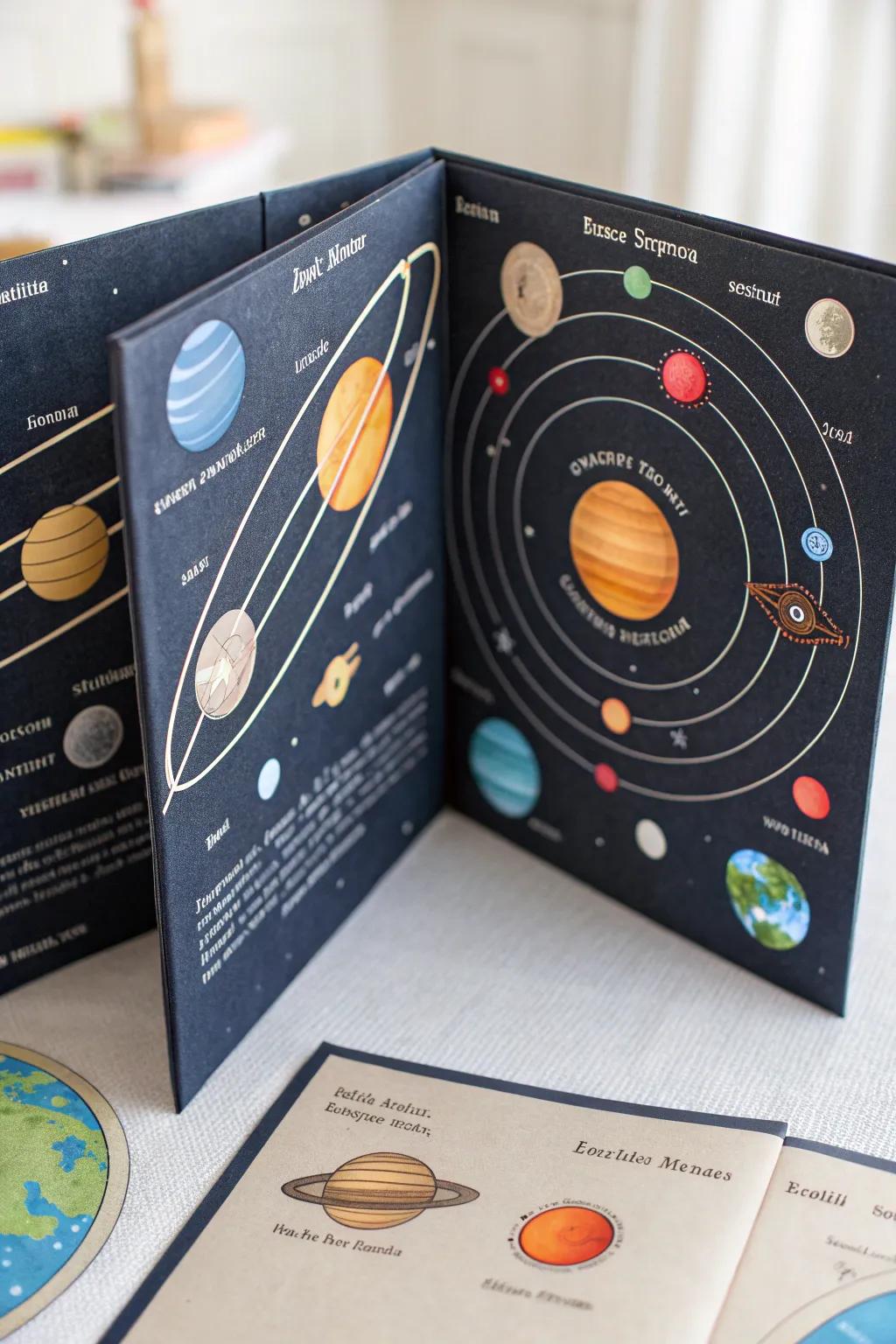 Unleash your cosmic creativity with a handcrafted solar system lapbook, where art meets astronomy.